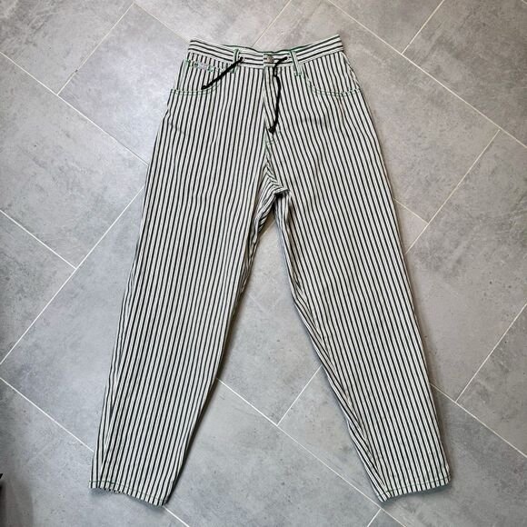 VTG Cross Colours Dig It Black White Striped Baggy Hip Hop Jeans 32 (30) USA - Picture 3 of 16